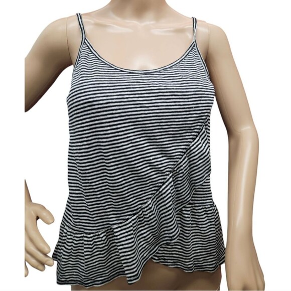 A.L.C. Ava Striped Ruffle Linen Tank Top - Picture 9 of 9